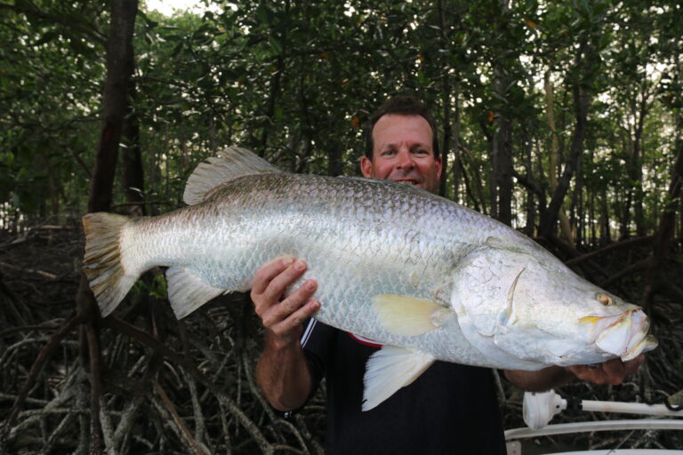 Errity with a 98cm barra landed just before the metrey.