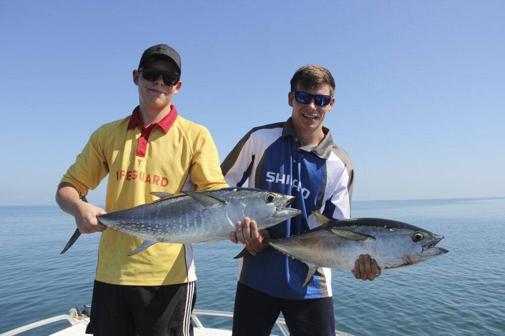 Jacob and Elliot with a couple of nice long tail tuna.