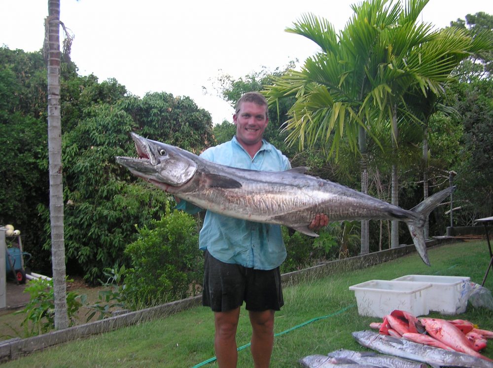 Andrew with a big Cap Coast Spanish mackerel. The frame of this 37.8kg fish went to research.