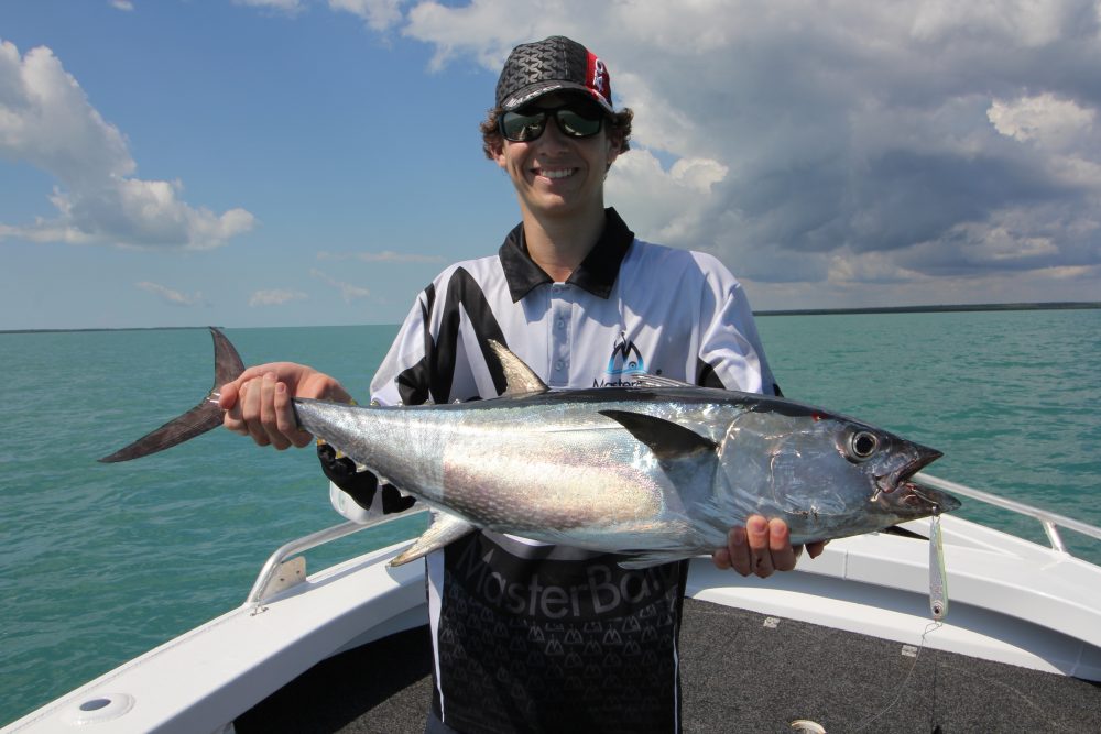 Sam Errity with a solid long tail tuna caught on a 40g metal jig