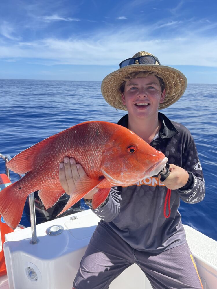 Zander Gallo with his first red Emperor.