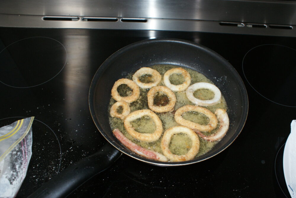 Shallow fry on gentle medium heat about 3-4 minutes a side.