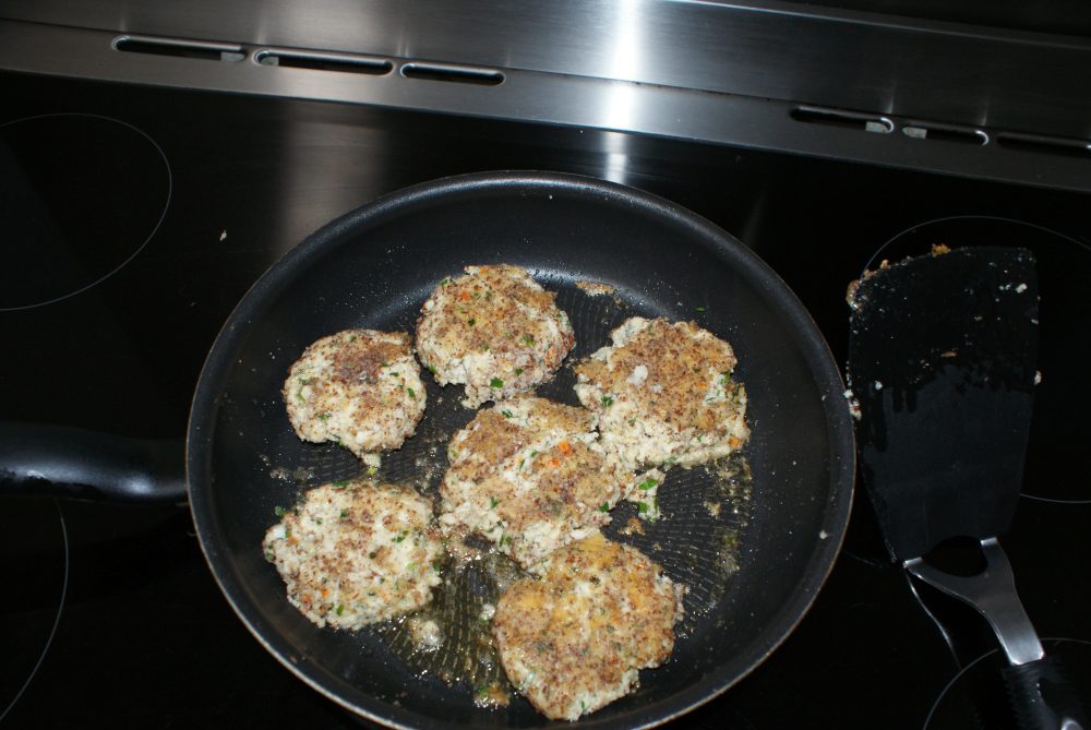 Shallow fry in oil, you can flatten the ball for faster cooking.
